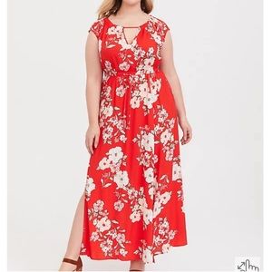 Torrid Red Floral Dress sz 2x